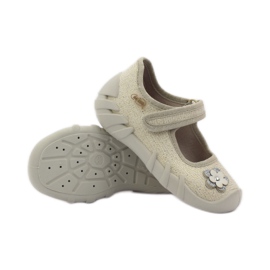 Befado zapatos infantiles bailarinas babuchas 109p163 marrón gris amarillo 3