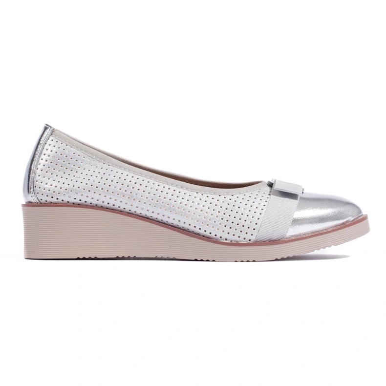 W. Potocki Zapatos de salón de mujer Potocki calados plateados plata 1