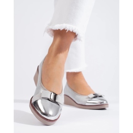 W. Potocki Zapatos de salón de mujer Potocki calados plateados plata 2