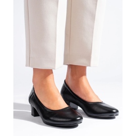 W. Potocki Zapatos de salón de mujer con tacón bajo Potocki negros 4