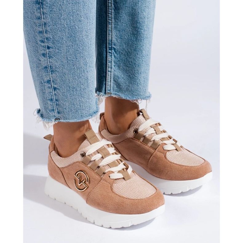 Deportivas mujer Vinceza beige 2