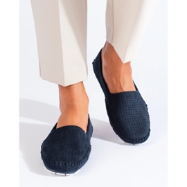 Mocasines slip-on mujer Shelovet calados azul marino 2