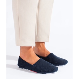 Mocasines slip-on mujer Shelovet calados azul marino 3
