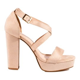 Sandalias tacón Shelovet beige 1