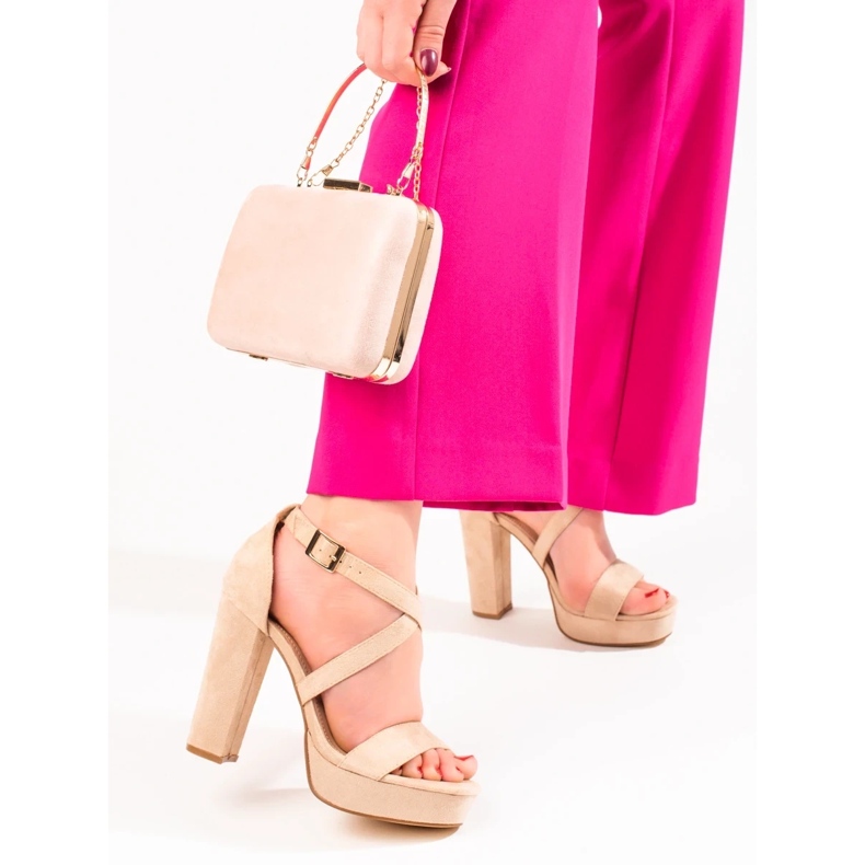 Sandalias tacón Shelovet beige 2