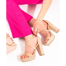 Sandalias tacón Shelovet beige 4
