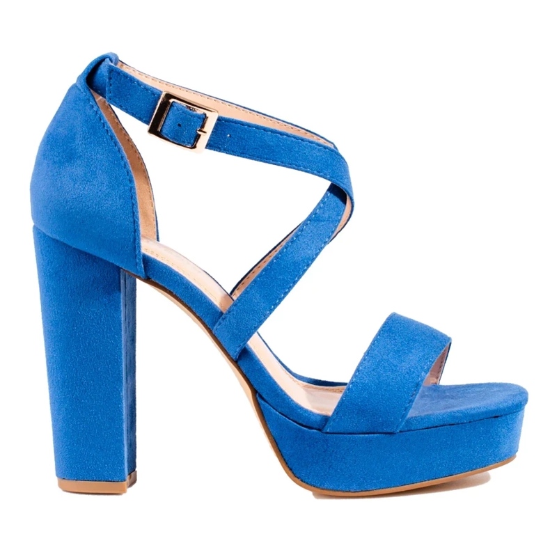 Sandalias tacón Shelovet azul 1