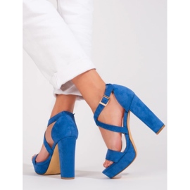 Sandalias tacón Shelovet azul 3