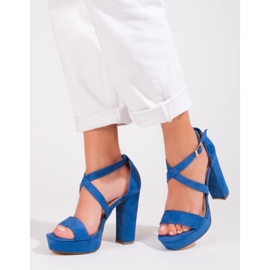 Sandalias tacón Shelovet azul 4