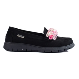Mocasines mujer plataforma Shelovet ante negro 3