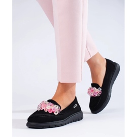 Mocasines mujer plataforma Shelovet ante negro 4