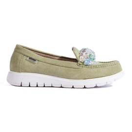 Mocasines de mujer con plataforma Shelovet verde 4