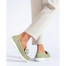 Mocasines de mujer con plataforma Shelovet verde 3