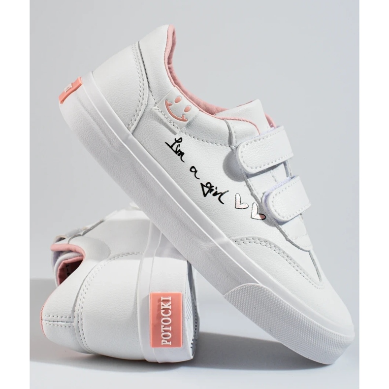 W. Potocki Deportivas con velcros para niña Potocki blanco 2
