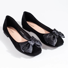 Bailarinas de mujer de ante con lazo Shelovet negro 5