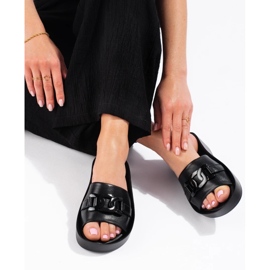 Pantuflas negras de mujer en la plataforma Shelovet negro 2