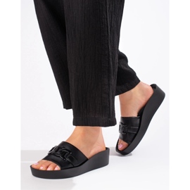 Pantuflas negras de mujer en la plataforma Shelovet negro 4