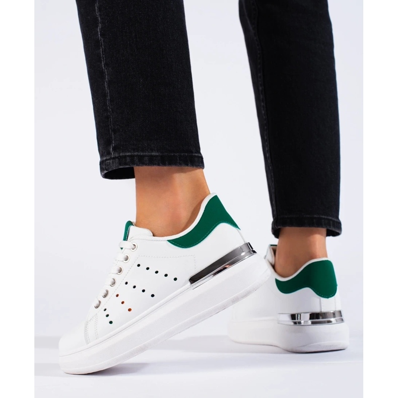 Deportivas Shelovet blancas con suela gruesa blanco 2