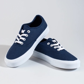 Zapatillas clásicas con cordones para mujer Shelovet azul marino 6