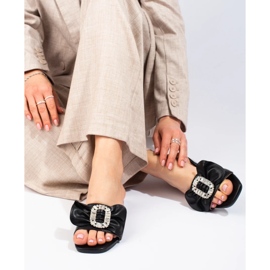 Babuchas negras de mujer con lazo Shelovet negro 4