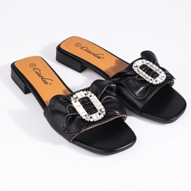 Babuchas negras de mujer con lazo Shelovet negro 6