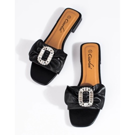 Babuchas negras de mujer con lazo Shelovet negro 7