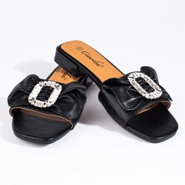 Babuchas negras de mujer con lazo Shelovet negro 3