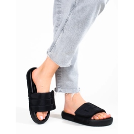 Pantuflas de mujer Shelovet negras con velcros negro 2 Pantuflas de mujer Shelovet negras con velcros negro 2