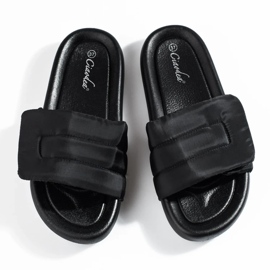 Pantuflas de mujer Shelovet negras con velcros negro 5