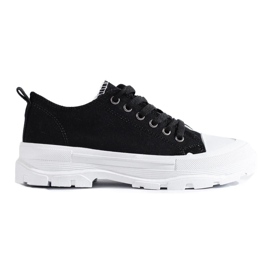 Zapatillas clásicas con plataforma Shelovet negro 2