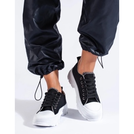 Zapatillas clásicas con plataforma Shelovet negro 3