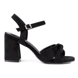 Sandalias de tacón en ante negras de Vinceza negro 1