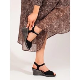 Sandalias de cuña negras de W. Potocki negro 3