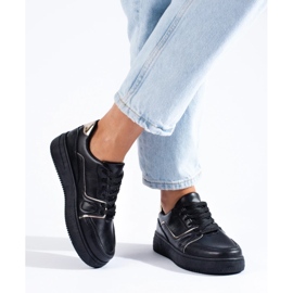 Zapatillas negras de mujer en la plataforma Shelovet. negro 2