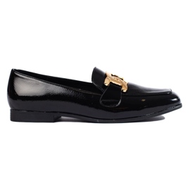 Zapato mujer charol negro con cadena Shelovet 3