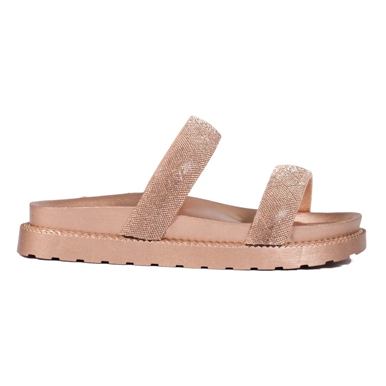 Zapatillas doradas de mujer con suela gruesa Shelovet dorado 2