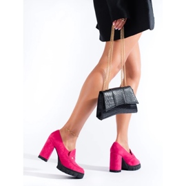 Zapatos de tacón en ante rosa de Vinceza rosado 4