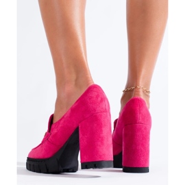 Zapatos de tacón en ante rosa de Vinceza rosado 1