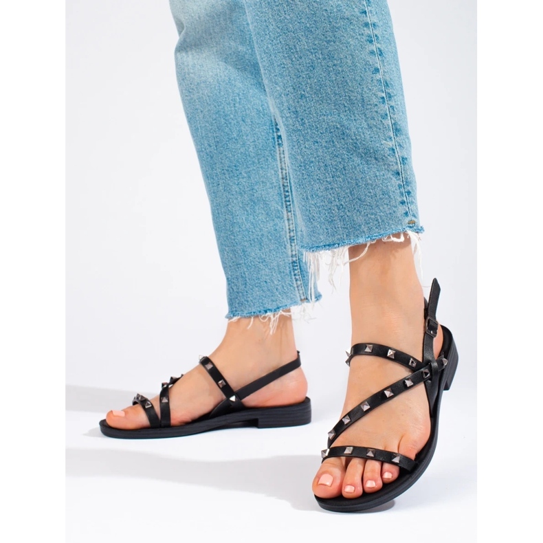 W. Potocki Sandalias romanas negras con tachuelas Potocki negro 2