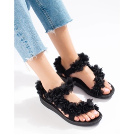 Sandalias mujer perfumadas negras Shelovet velcros negro 2