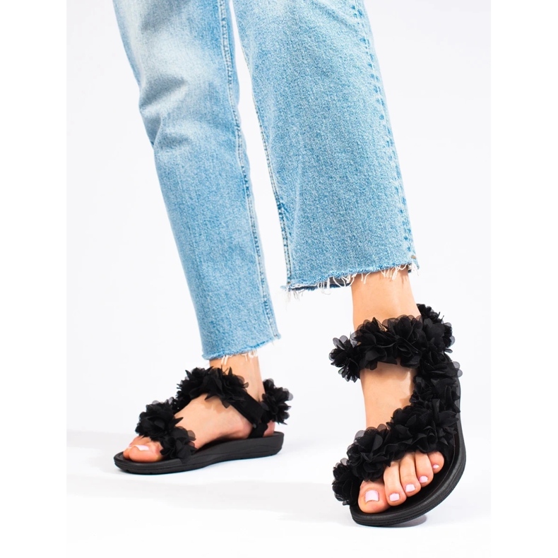 Sandalias mujer perfumadas negras Shelovet velcros negro 1