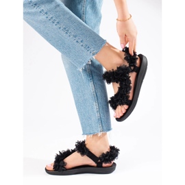 Sandalias mujer perfumadas negras Shelovet velcros negro 4