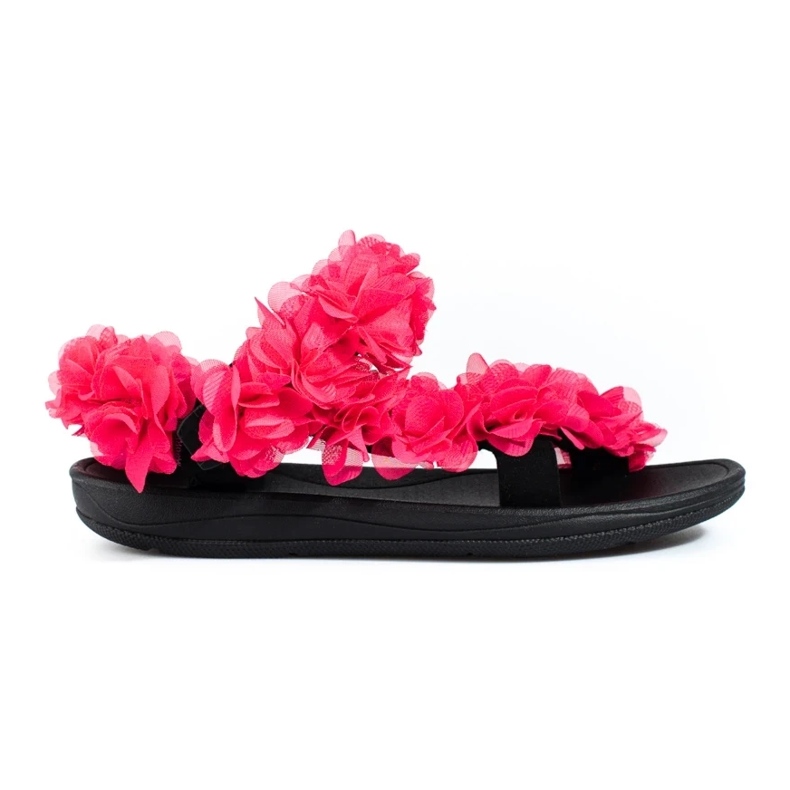 Sandalias mujer perfumadas con velcro Shelovet fucsia rosado 1