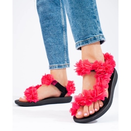 Sandalias mujer perfumadas con velcro Shelovet fucsia rosado 3