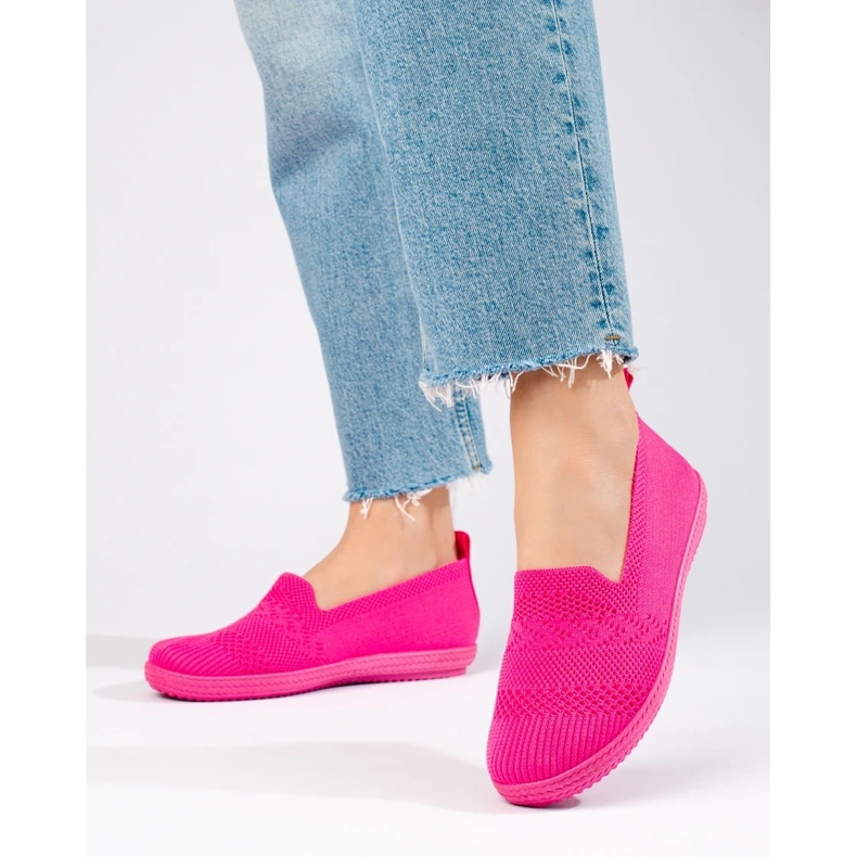 Zapatillas slip-on de mujer de textil Shelovet rosa 1