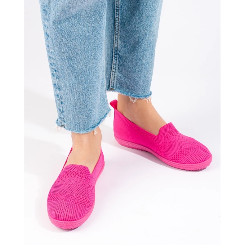 Zapatillas slip-on de mujer de textil Shelovet rosa 2