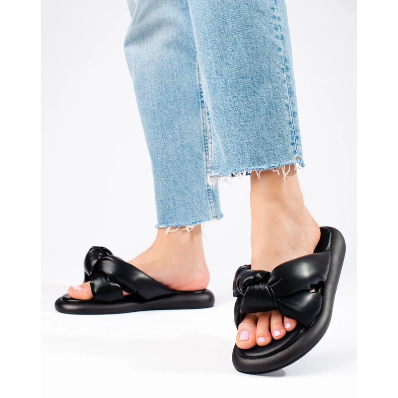 Pantuflas Shelovet negras para mujer negro 2