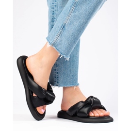 Pantuflas Shelovet negras para mujer negro 3