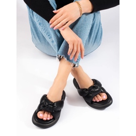 Pantuflas Shelovet negras para mujer negro 4