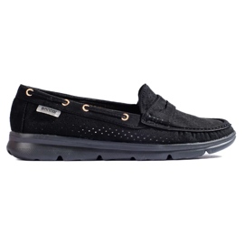 Mocasines de mujer Shelovet en ante negro 2